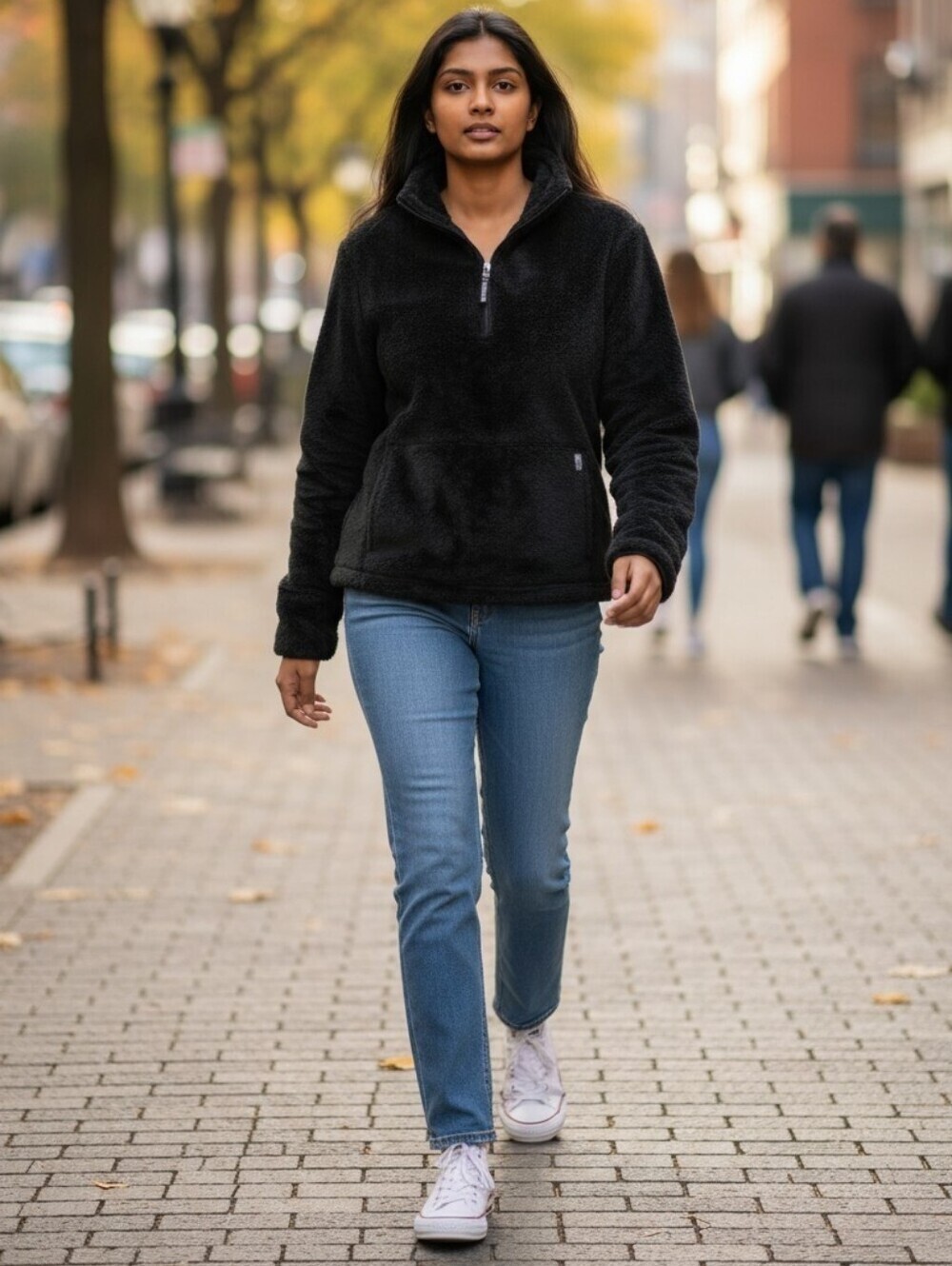 The North Face furry fleece 1/4 zip pullover sweater